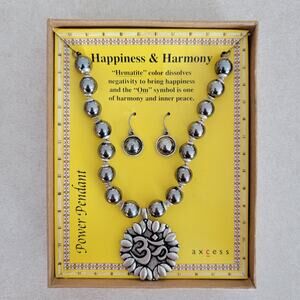 Necklace Pendant Earrings Hematite Power Sets Happiness Harmony Liz Claiborne